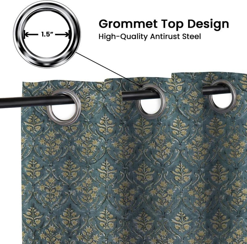 Greenery curtains hand print botanical pattern