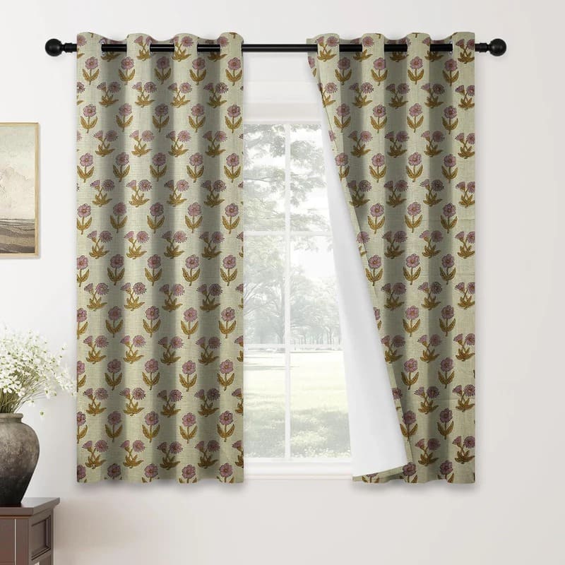 Patterned curtains for elegant bedroom decor