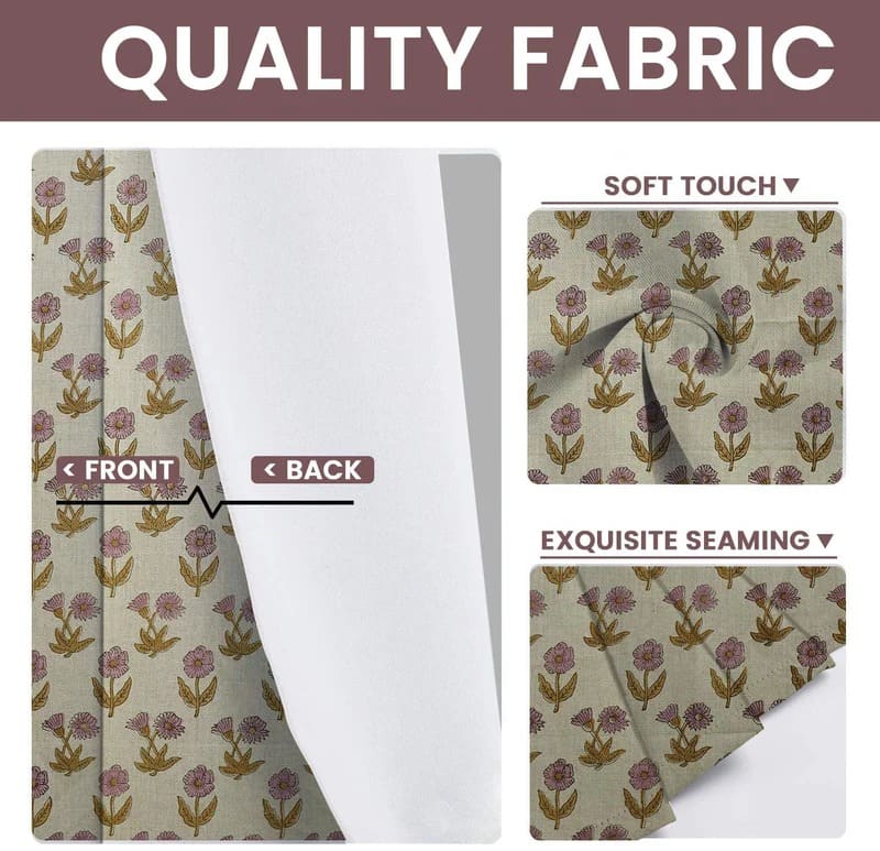 Cotton floral curtains for bedroom window