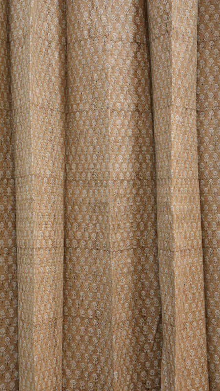 Cotton bedroom curtains hand print traditional style