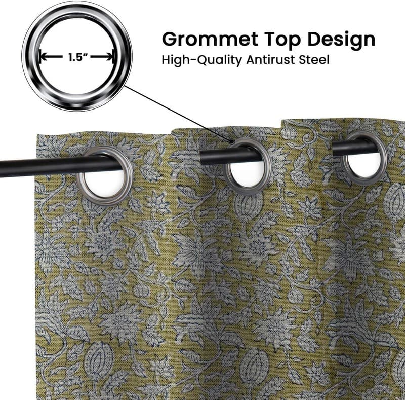 Block print curtains for boho living room