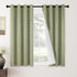 Green botanical curtains hand print living room décor