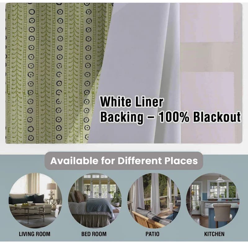 Blackout curtains textured block print design