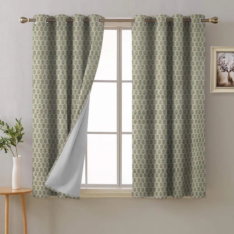 Cotton window curtains block print farmhouse décor