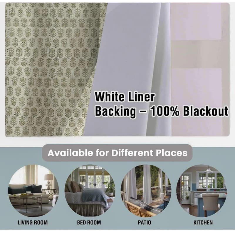 Valance curtains for dining room hand print cotton