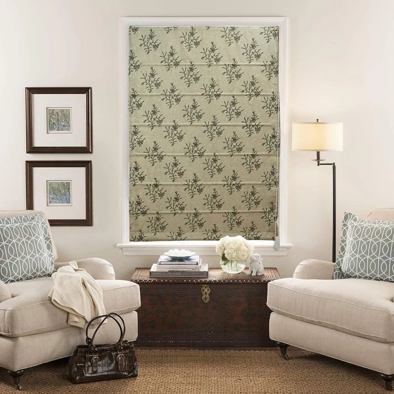Decorative hand block print roman shade curtain