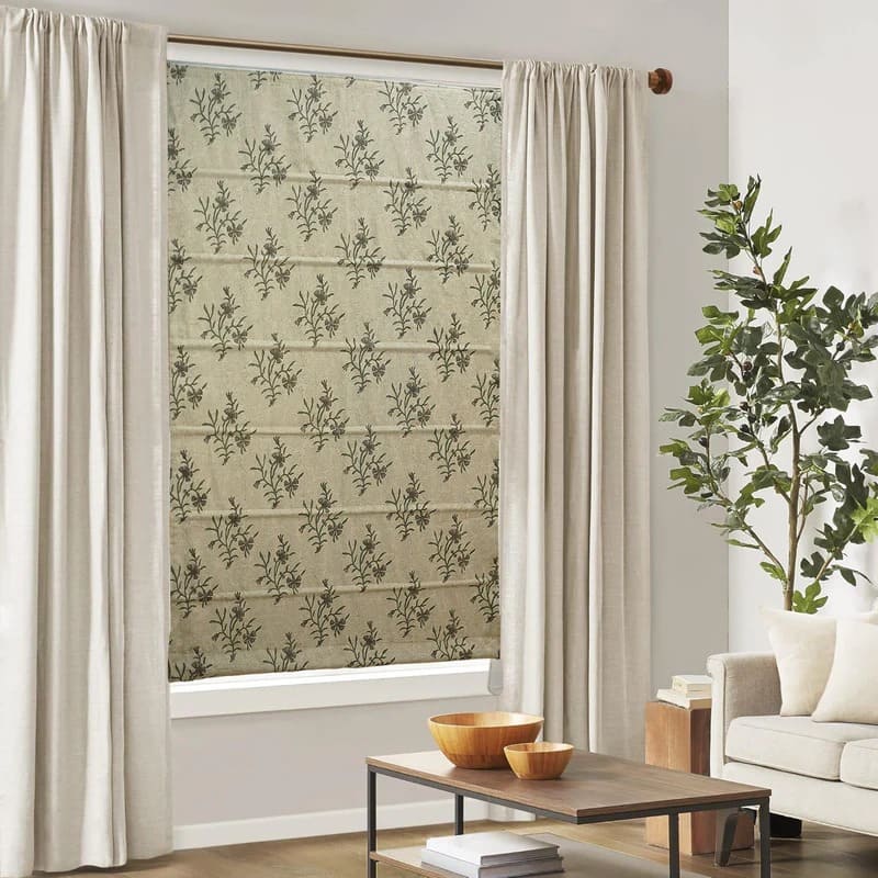 Ethnic hand block print window shade for home