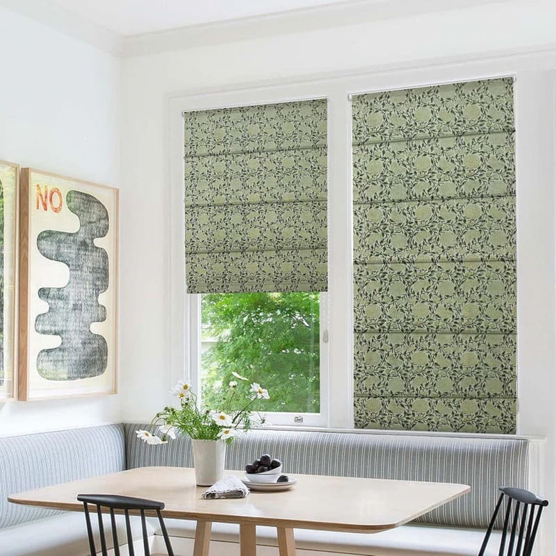 Roman shades designed for large wide window spaces