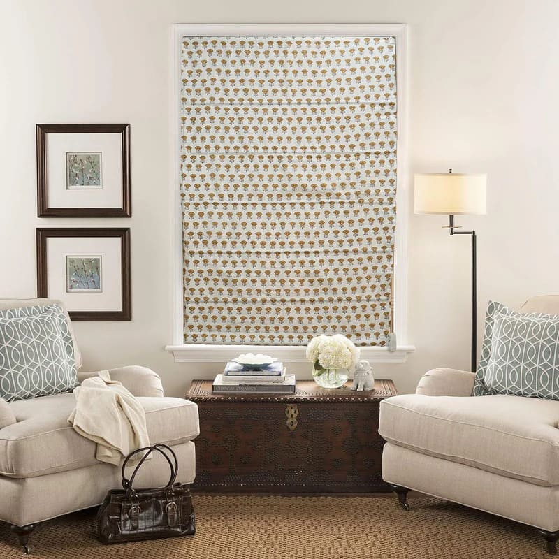 Stylish roman shade window coverings for interiors