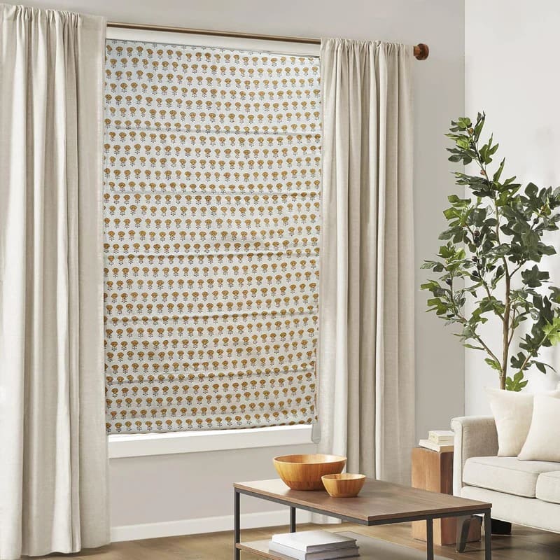 Roman shade drapery for elegant window styling