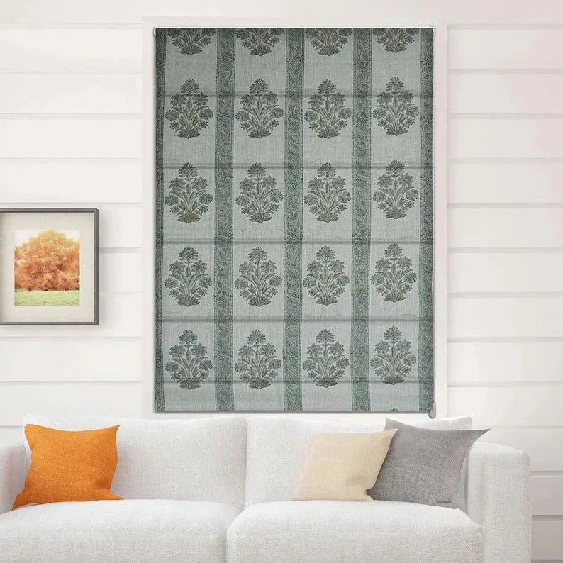 Custom made roman shades tailored to your window size