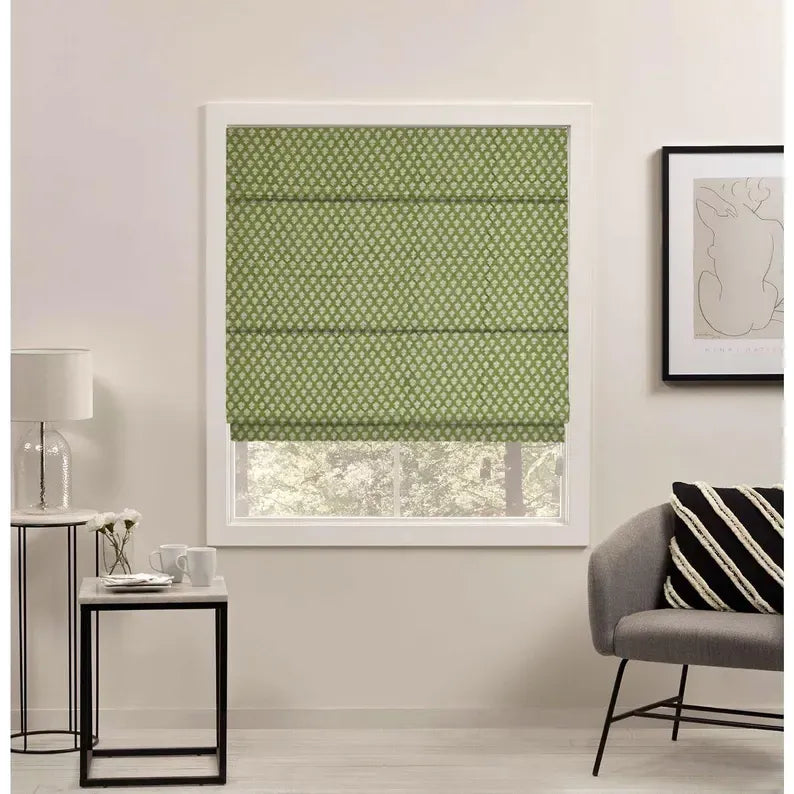 Roman shades fitted beautifully on arched windows