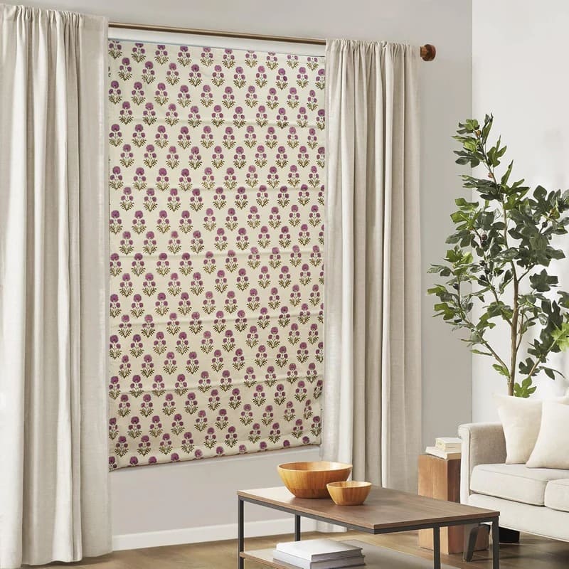 boho style romanshade for cozy living space window