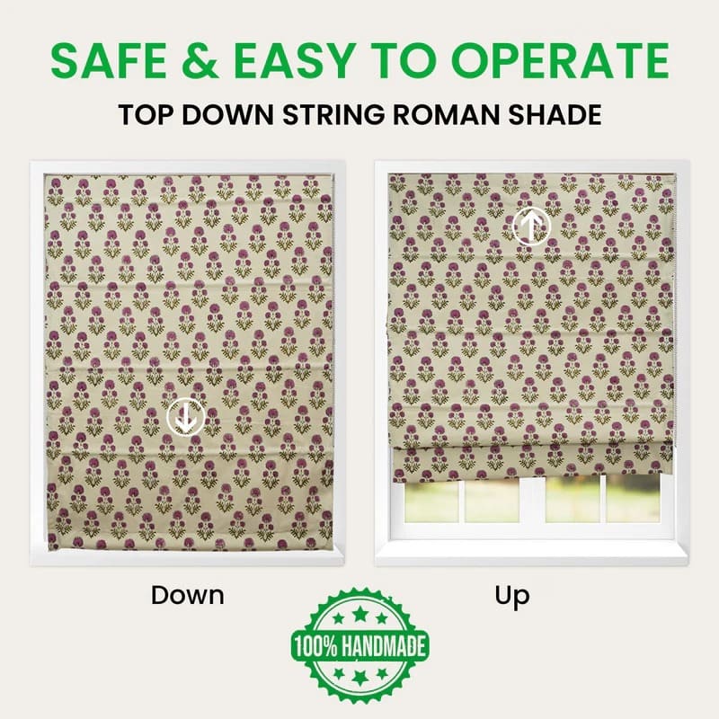 cotton linen romanshade for soft natural interiors