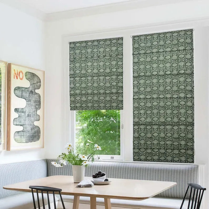 Premium custom roman shades with perfect finishing