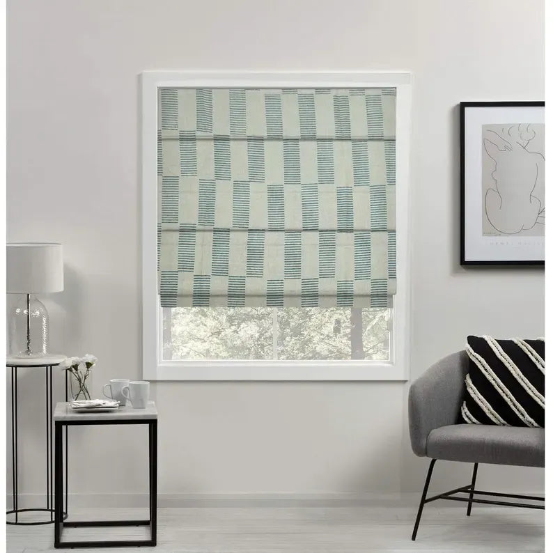 Roman shades designed for wide picture window views