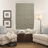 Classic block print roman shade with artistic hand print touch.