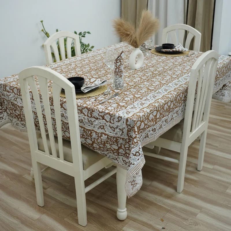 Natural cotton printed table clothes