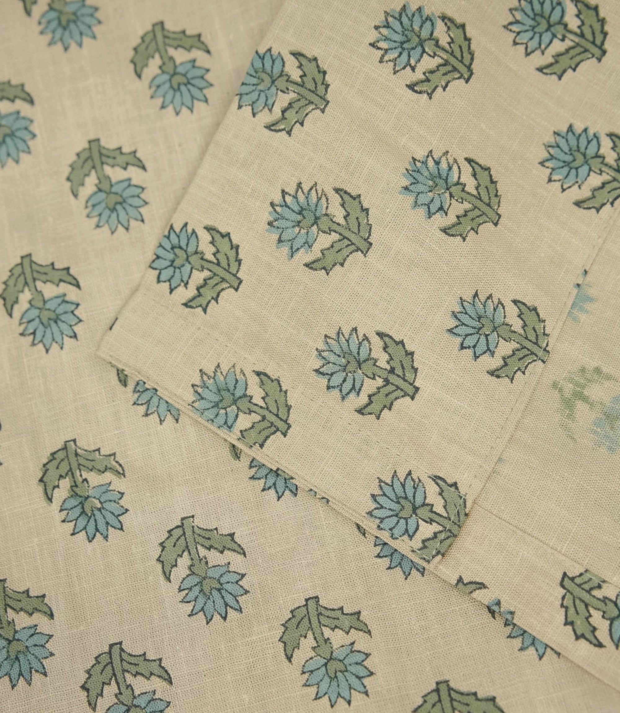 Block Print Brown Floral Viscose Linen Curtains - Palak