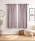 Pink Floral Block Print Linen Blackout Curtains - Haridwar