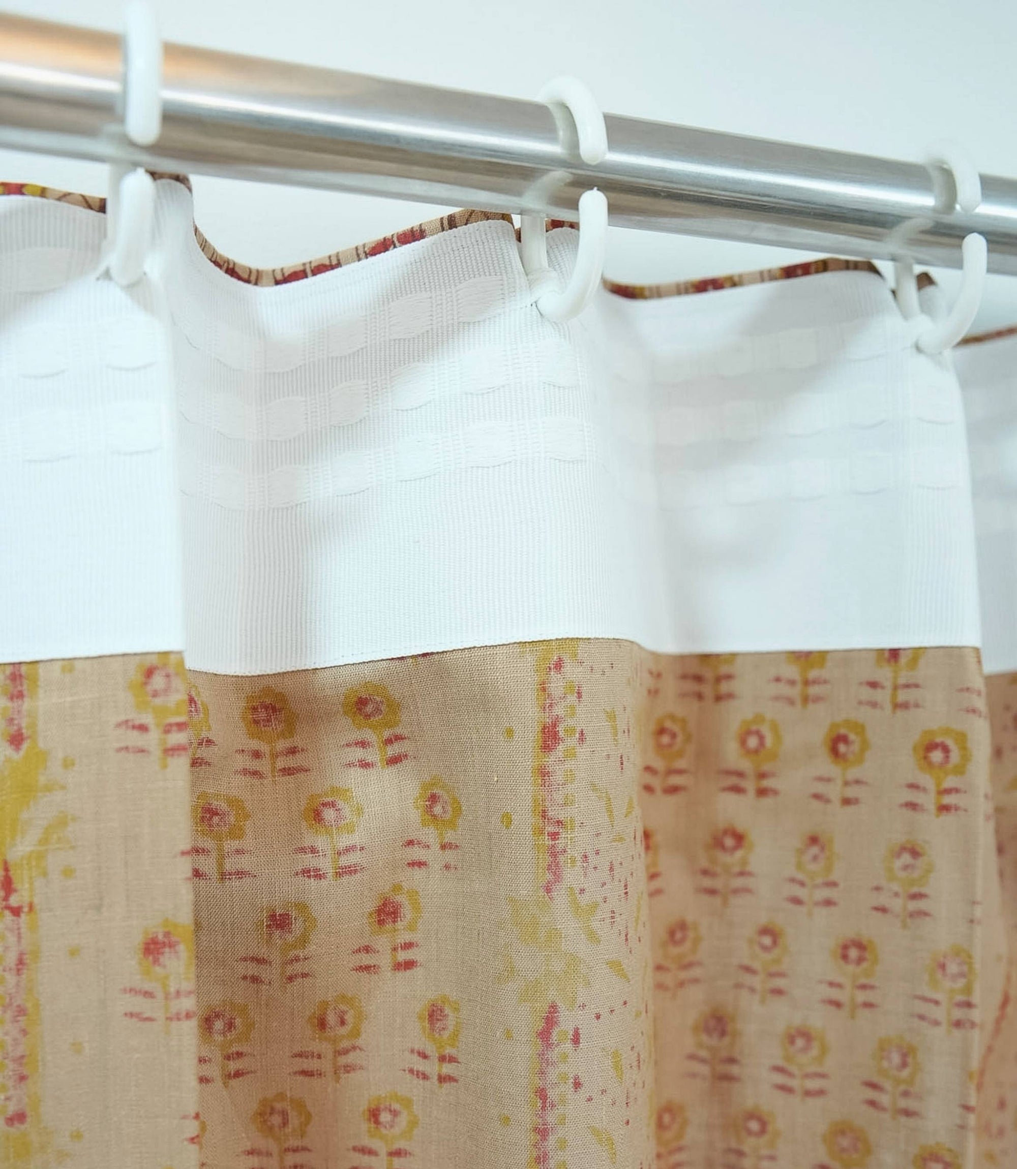 Anamika Red Floral Hand Block Print Viscose Linen Curtains