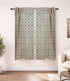Hand Block Print Chakrvyuh Black Floral Linen Blackout Curtains