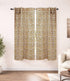 Block Print Boho Geharawan Brown Floral Linen Curtains