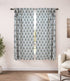 Indian Print Black Floral Linen Cafe Curtain - Gulnaari