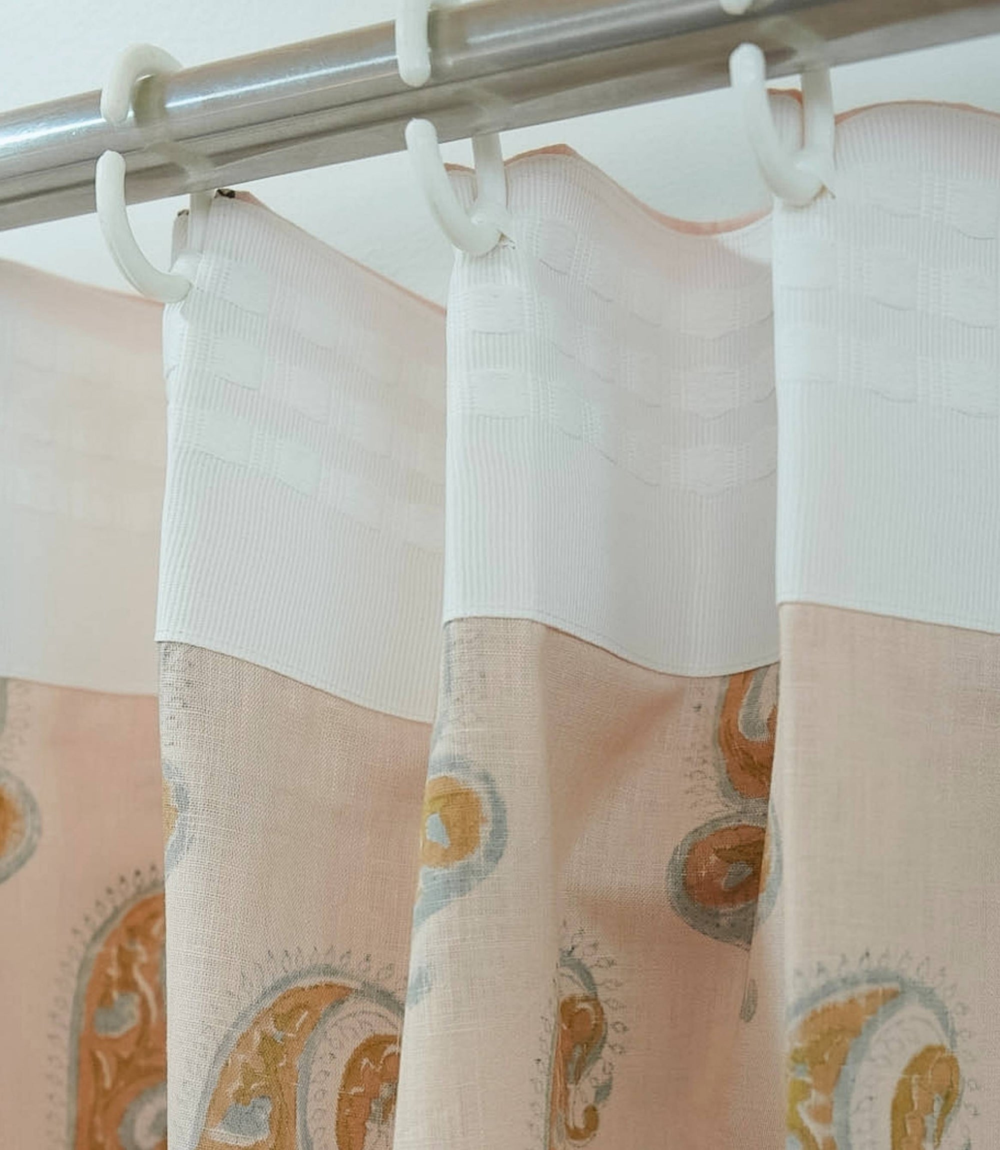 Indian Print Brown Floral Viscose Linen Bedroom Curtains - Namokar