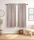 Boho Pink Floral Hand Block Print Linen Curtains - Saanjh