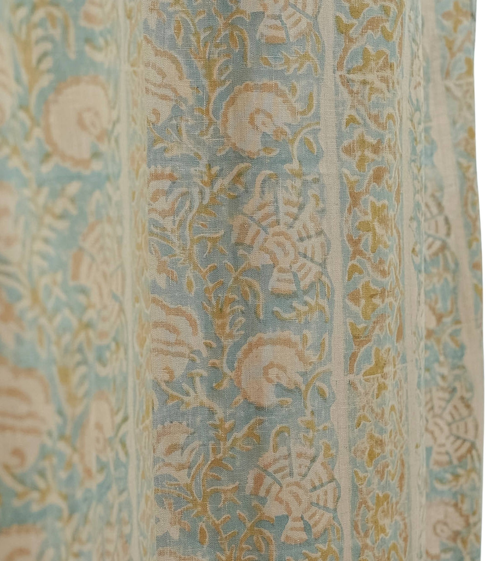 Handmade Viscose Linen Brown Floral Curtains - Sonakshi