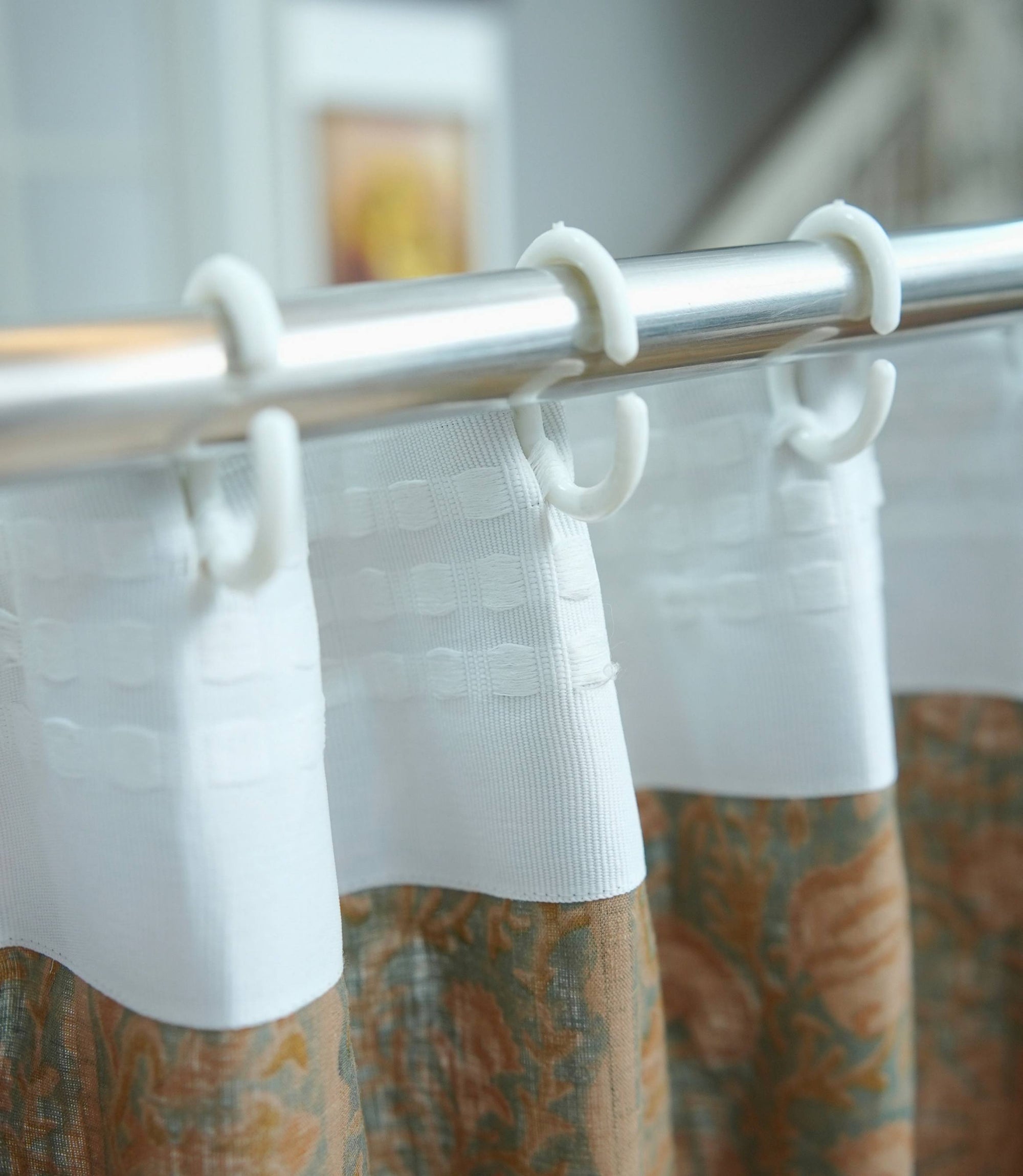 Handmade Viscose Linen Brown Floral Curtains - Sonakshi