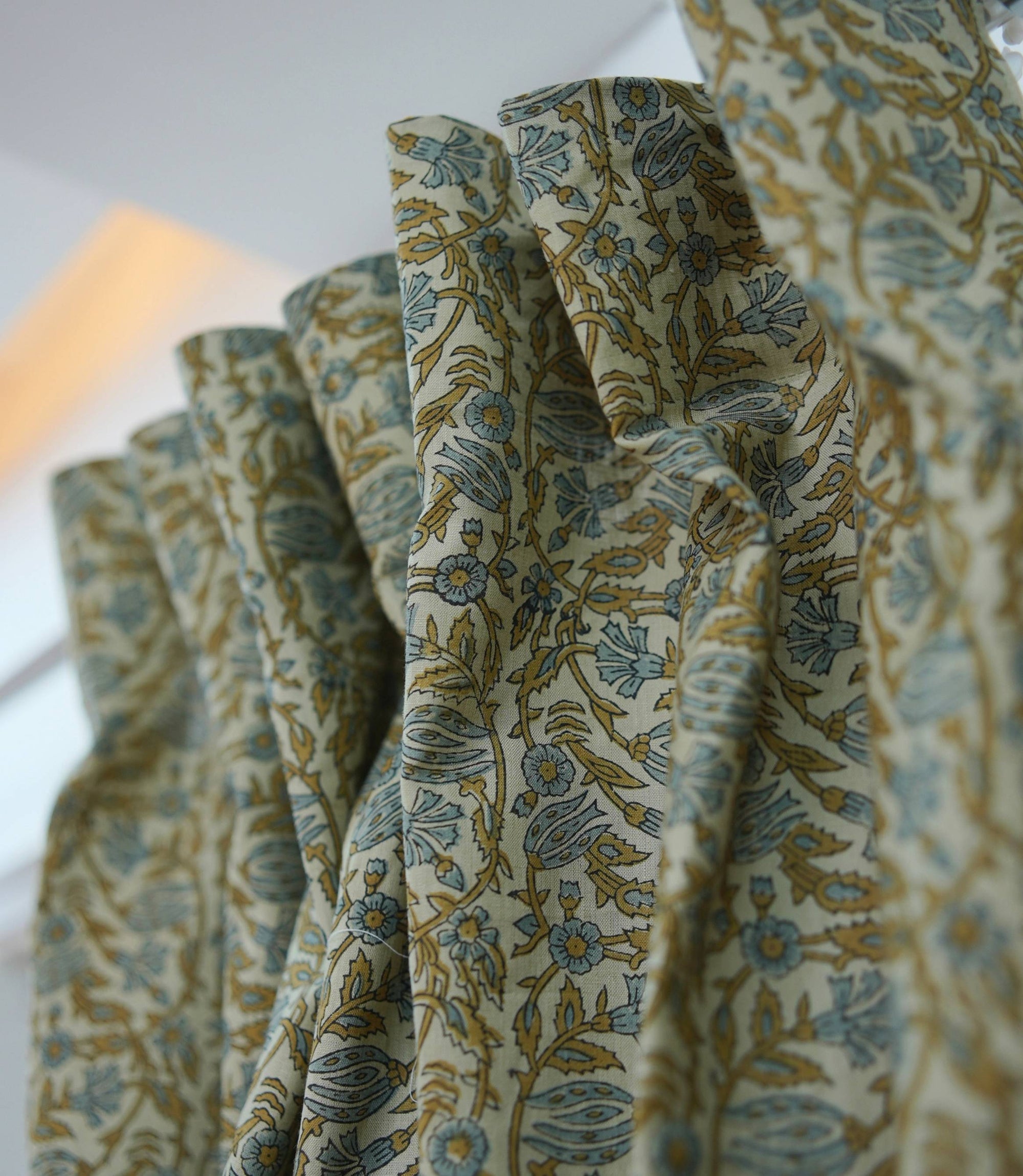Brown Floral Boho Viscose Linen Window Curtains - Vanmala