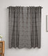 Vintage Brown Floral Linen Block Print Curtains Rod Pocket Pishta