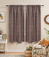 Boho Red Floral Linen Block Print Rod Pocket Curtain – Shillong