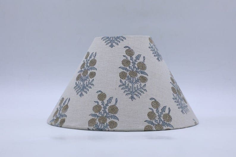 Hand print lampshade fabric for decorative table lamps 