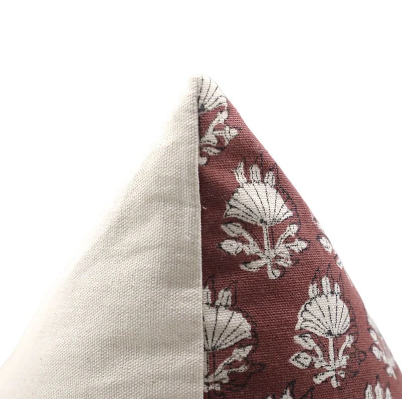 Brown Floral Printed Pillow Cover - Chatri