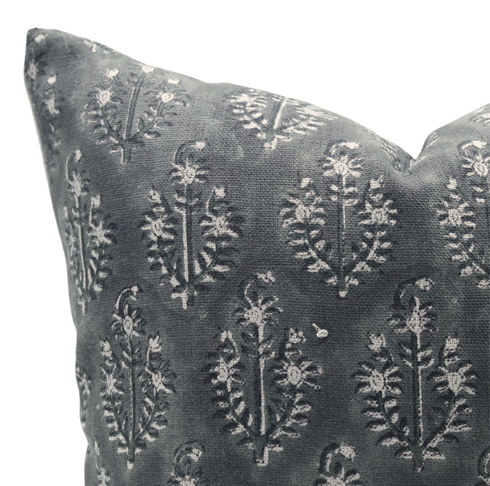 Block print Thick Linen throw pillow cover- NEELGAGAN - Fabdivine