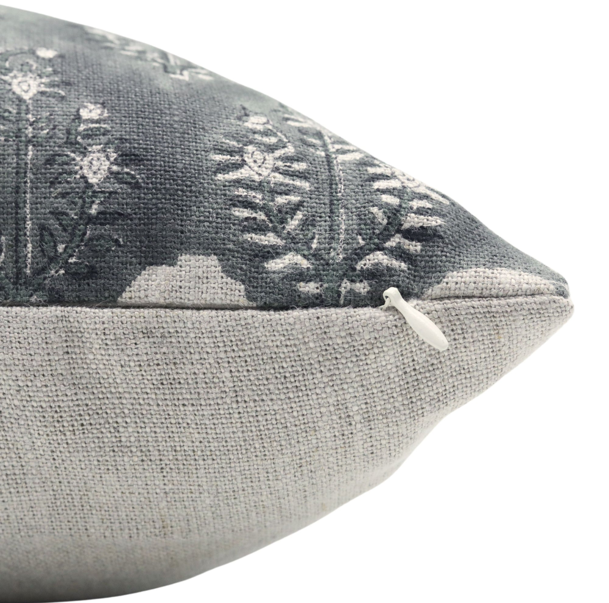 Block print Thick Linen throw pillow cover- NEELGAGAN - Fabdivine