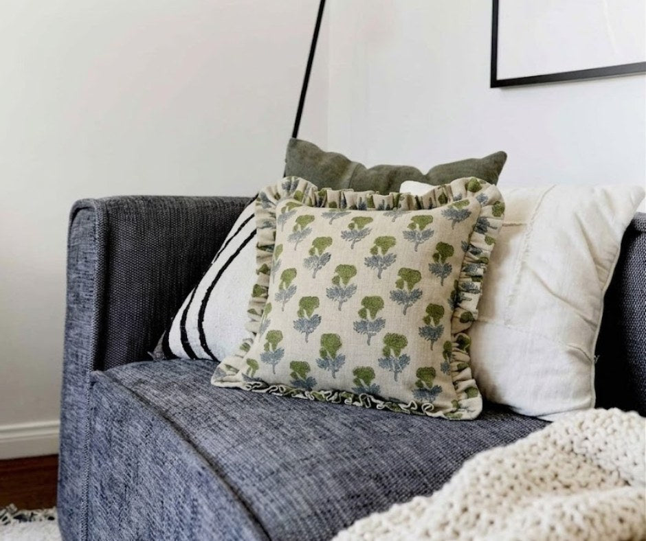 Block print pillow cover elegant ethnic cushion cover