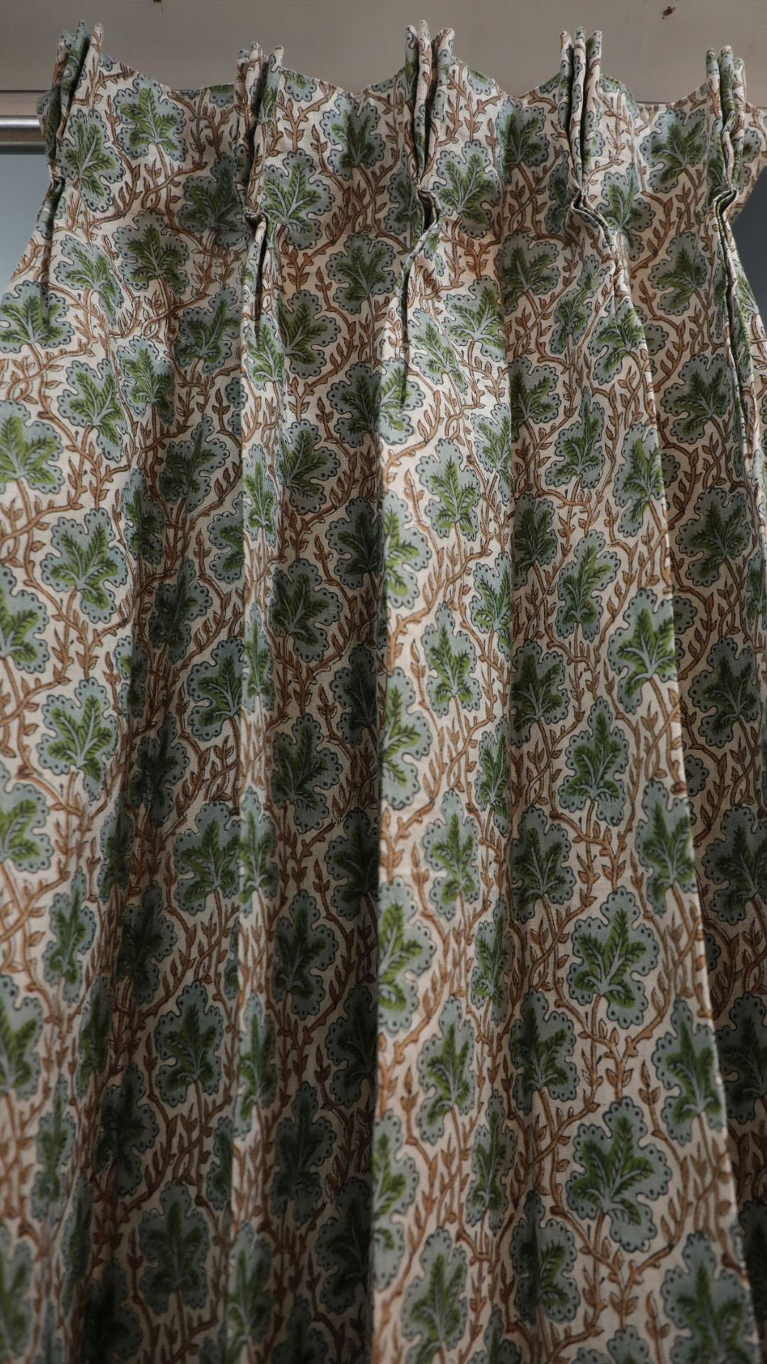 Block Print Door Curtains Window Shades - Elegant Fabric Panels for Valance Window Treatments - Pushp Samhita