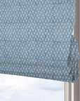 Floral Hand Block Printed Roman Shade Gray Blind in Thick Linen Blackout Curtain - Tulsi Buti