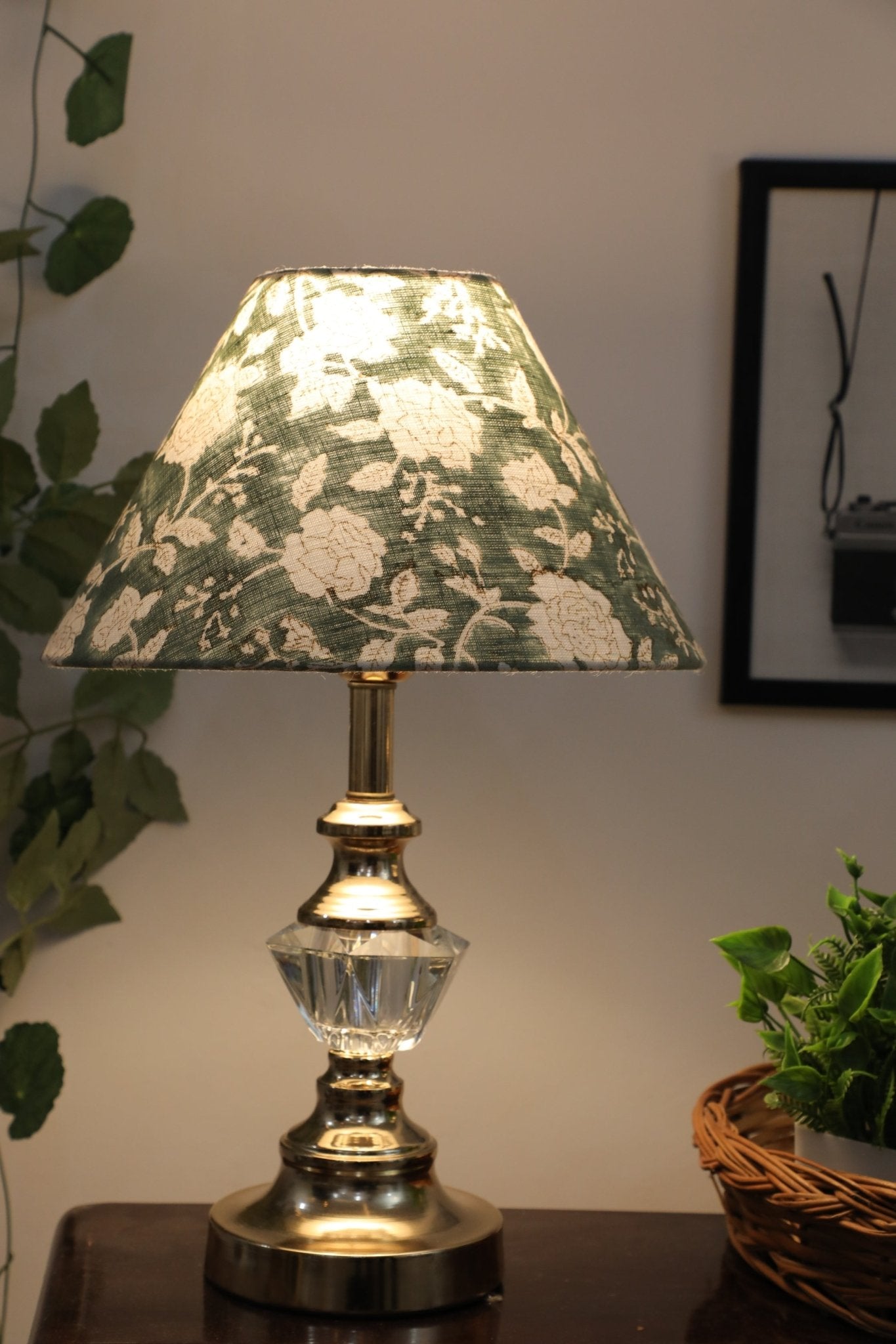Block print cone lampshade - Rameshwaram - Fabdivine