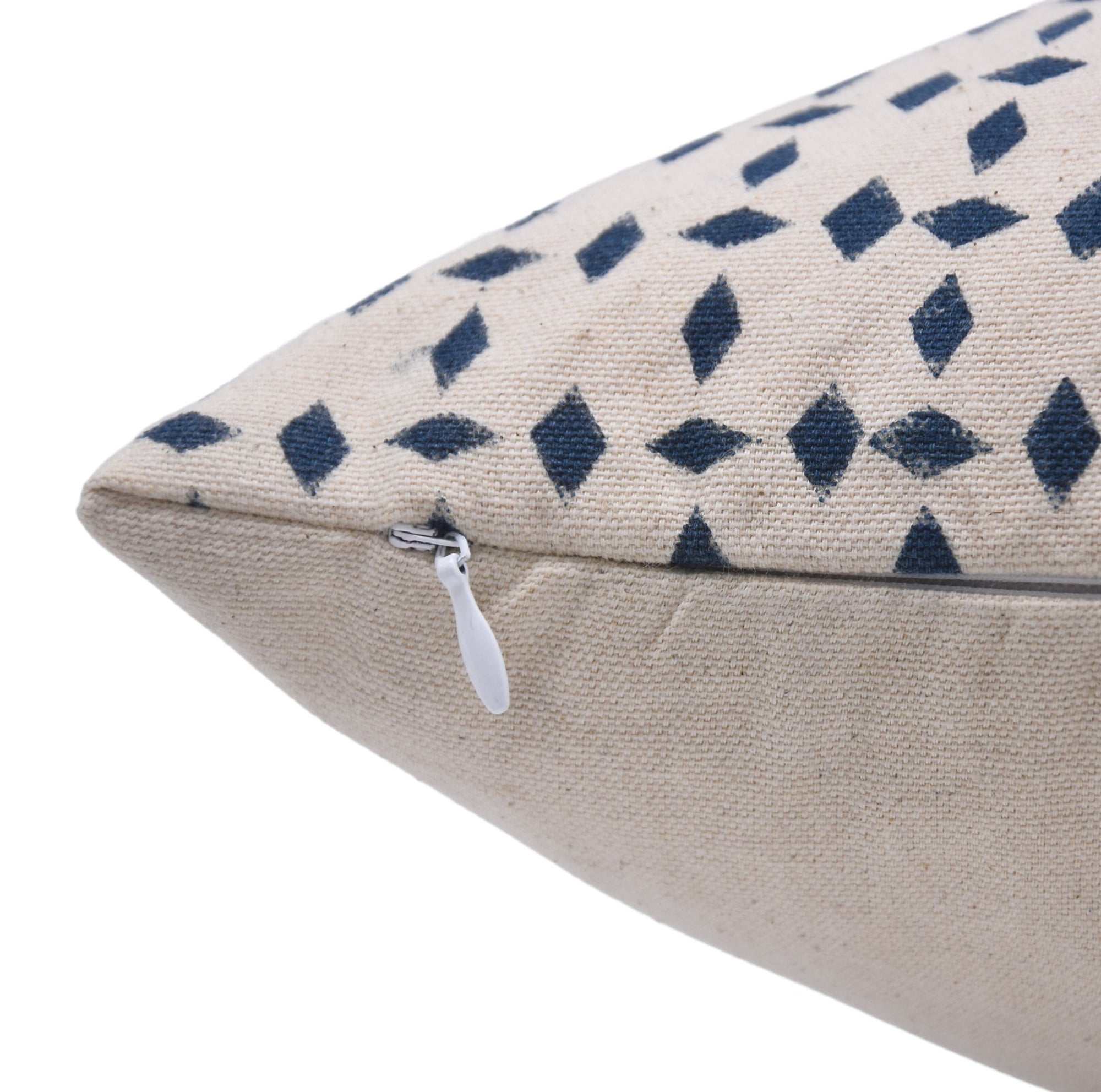 Throw Pillow Cover –Designer Collection of Hand Block Print Duck Canvas Cotton- DIAMOND - Fabdivine
