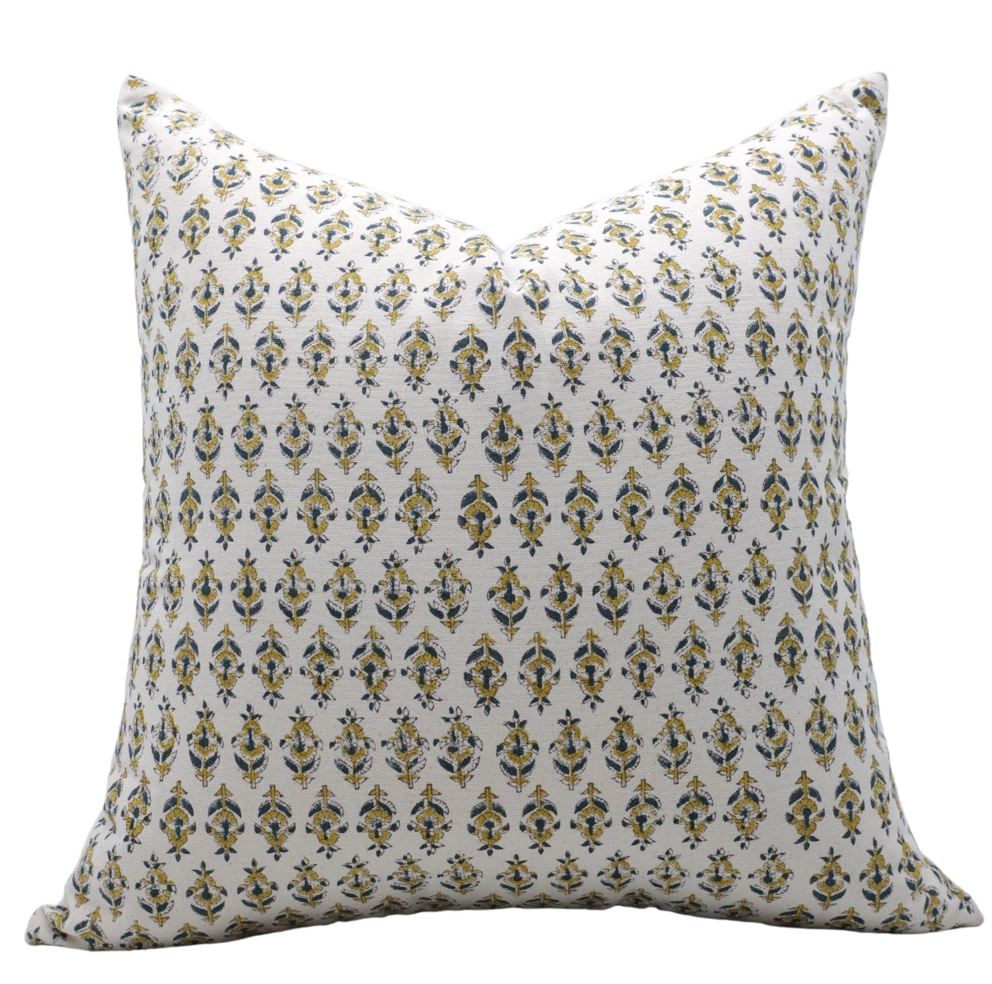 Block print Duck Canvas throw pillow cover- GOLD FISH - Fabdivine