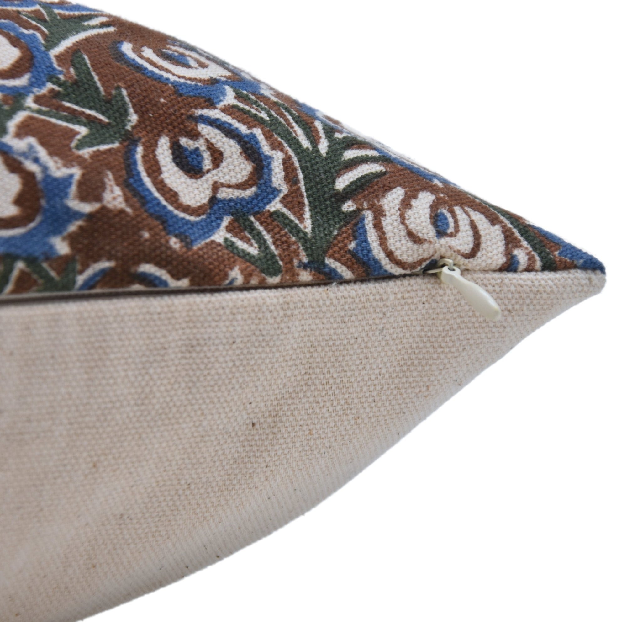 Block print Pillow cover for sofa, couch or bed- Duck Canvas Cotton - HEART VINE - Fabdivine
