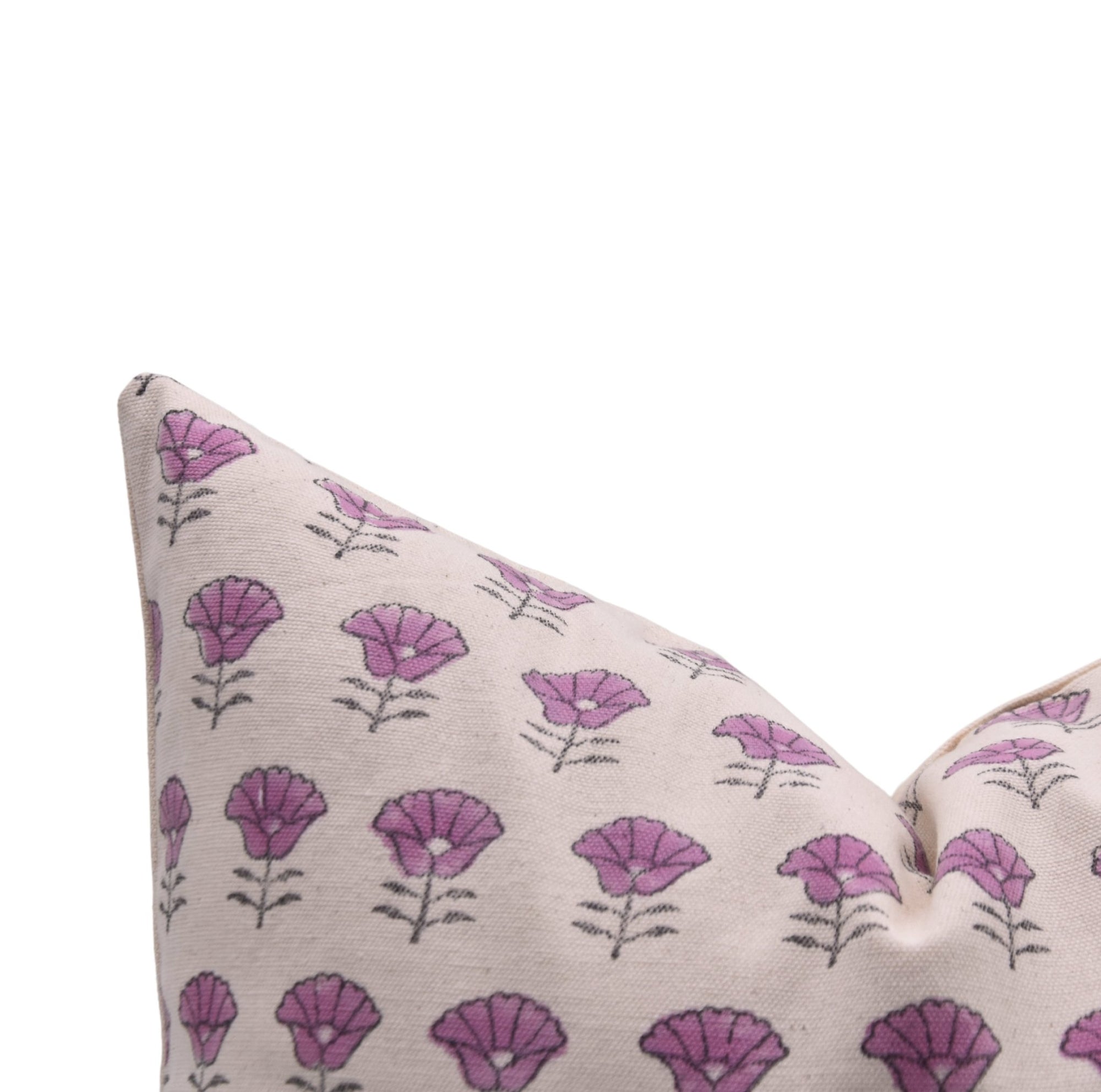 Block print Pillow cover for sofa, couch or bed- duck canvas cotton- KOHINOOR - Fabdivine