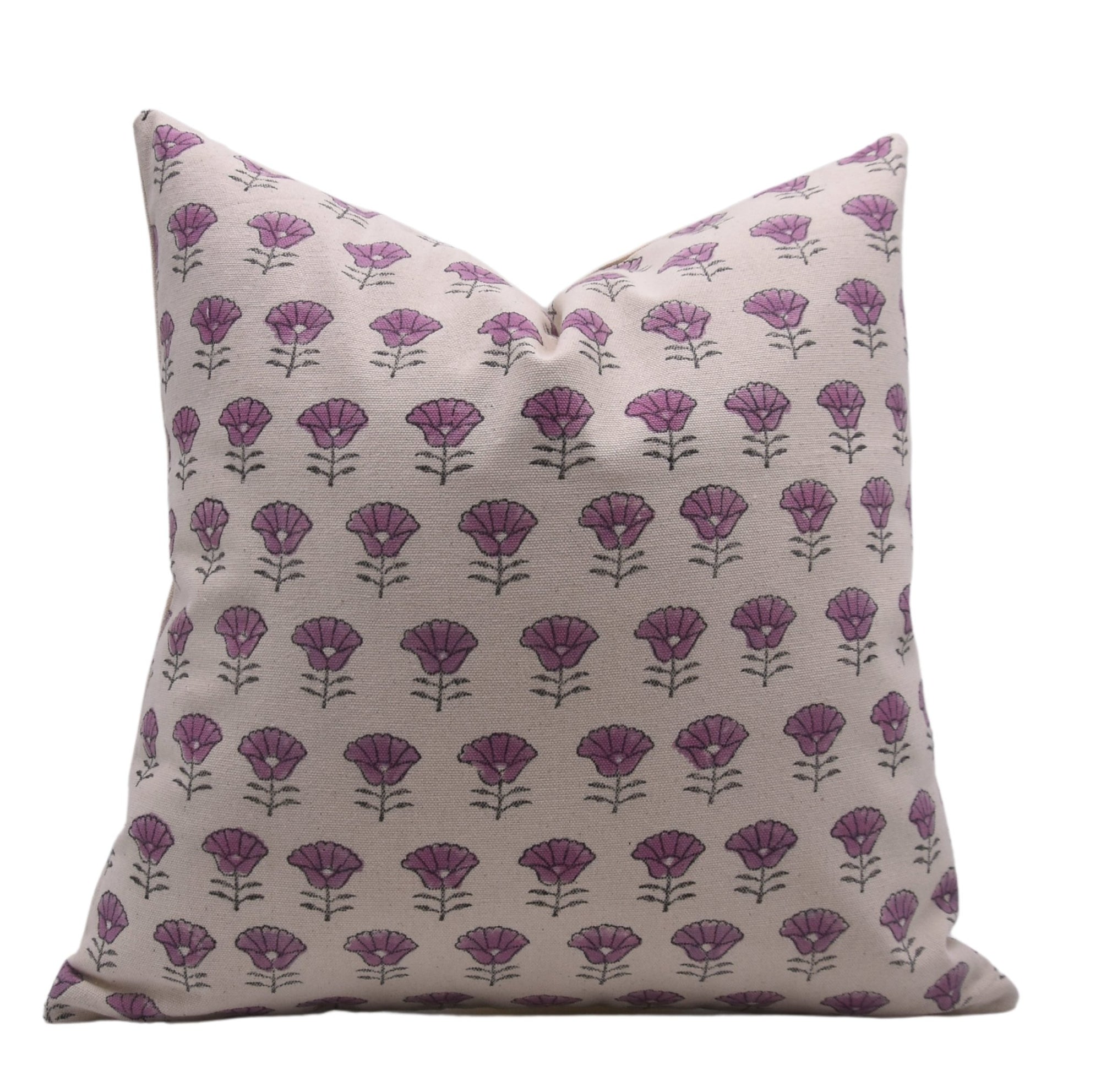 Block print Pillow cover for sofa, couch or bed- duck canvas cotton- KOHINOOR - Fabdivine