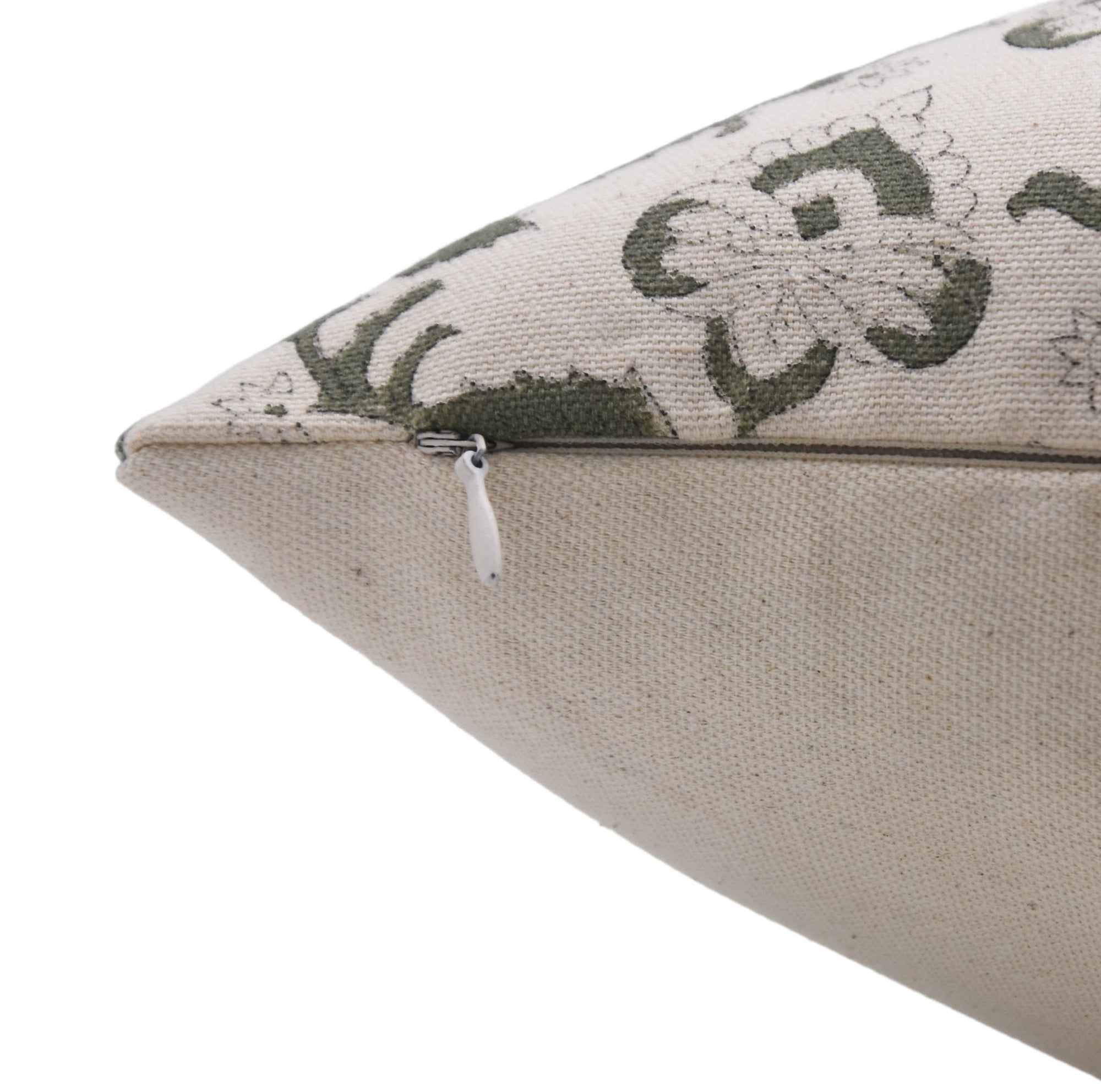 Hand Block Print Duck Canvas Cotton pillow cover - MADHUBALA - Fabdivine