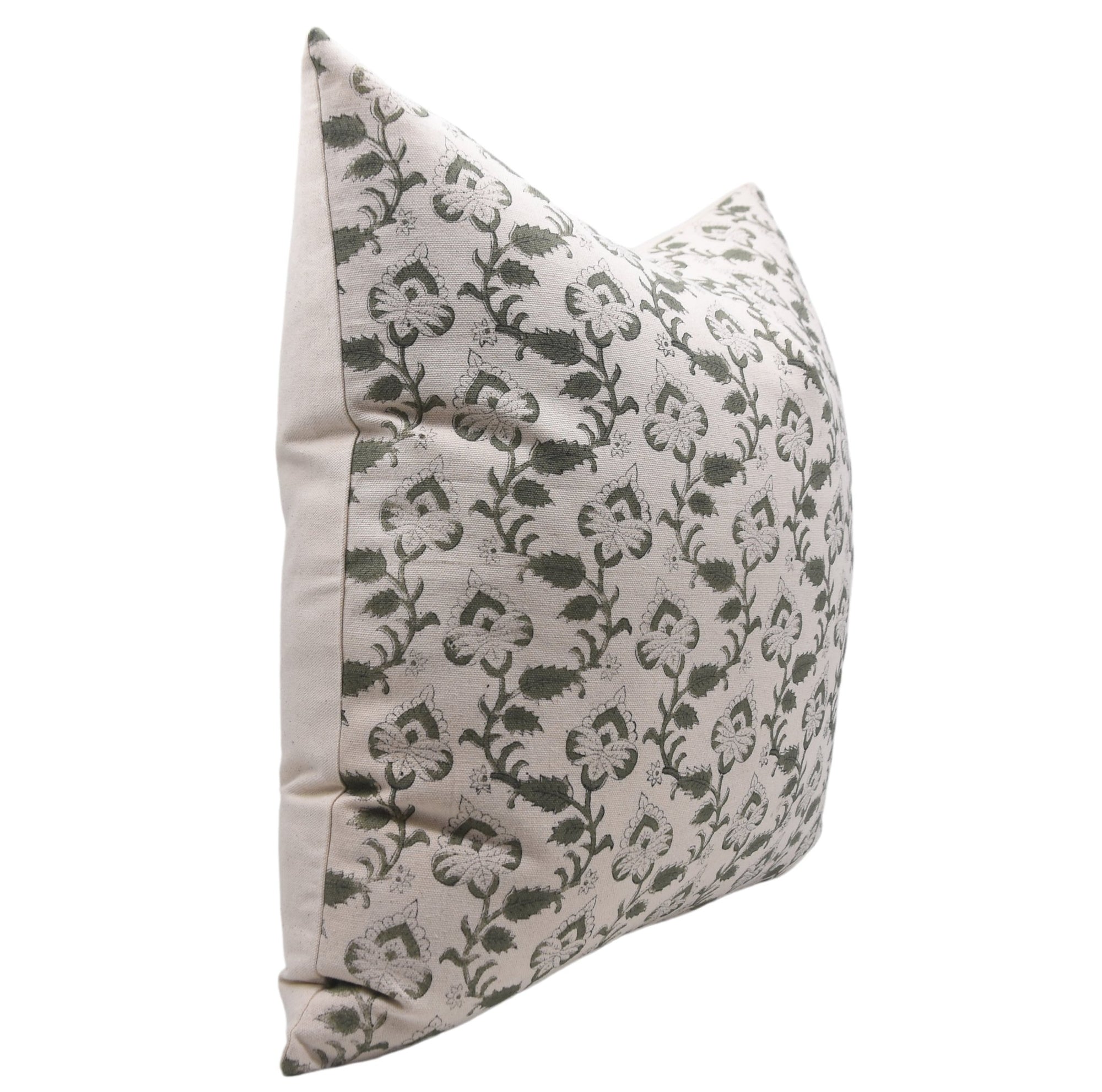Hand Block Print Duck Canvas Cotton pillow cover - MADHUBALA - Fabdivine